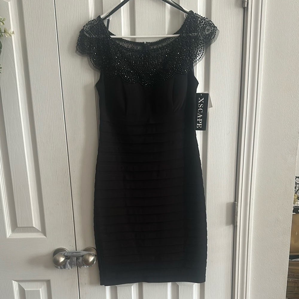 Xscape Black Sleeveless Bodycon Mini Dress